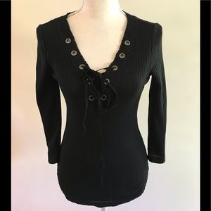 V Neck Top with front tie